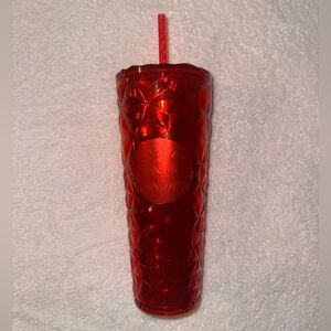 Starbucks Red 24 Oz Diamond Prism Tumbler Holiday 2023